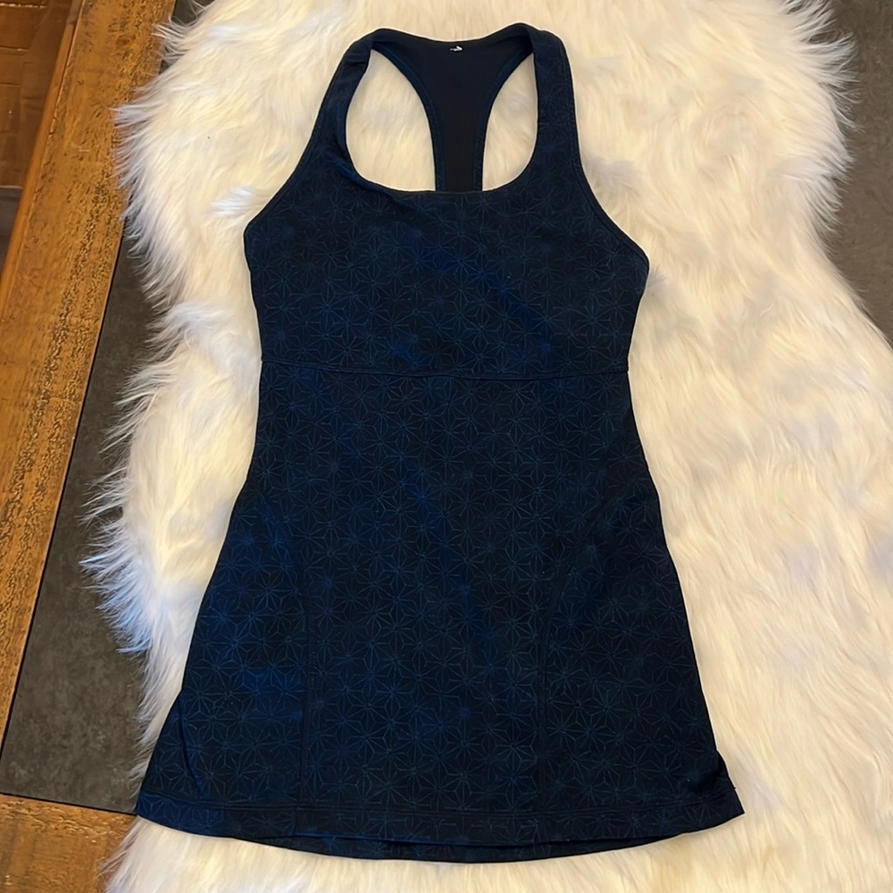 Lululemon Power Up Tank II in Sashiko Star Inkwell Rugged Blue Size 4